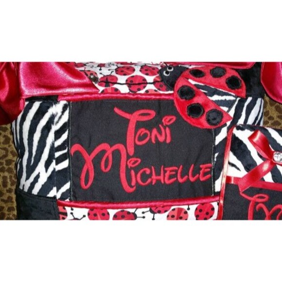 Handmade Personalizable Ladybug Diaper Bag 3 Pockets Red Bows Faux Fur polka Dot - Picture 3 of 7